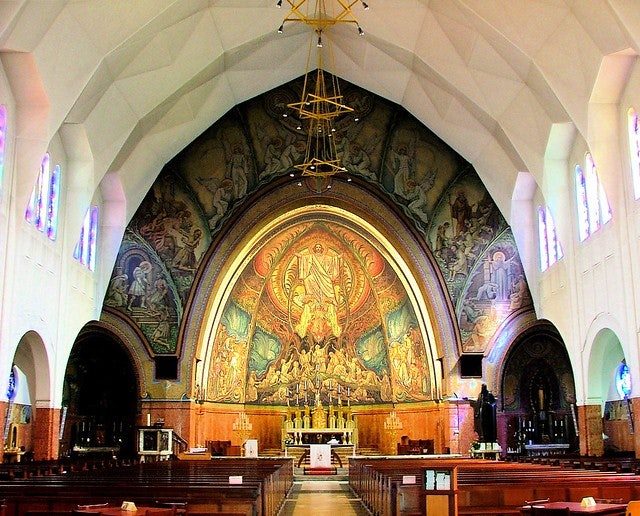 art deco interior of the Heilige Antonius Abtkerk the Hague