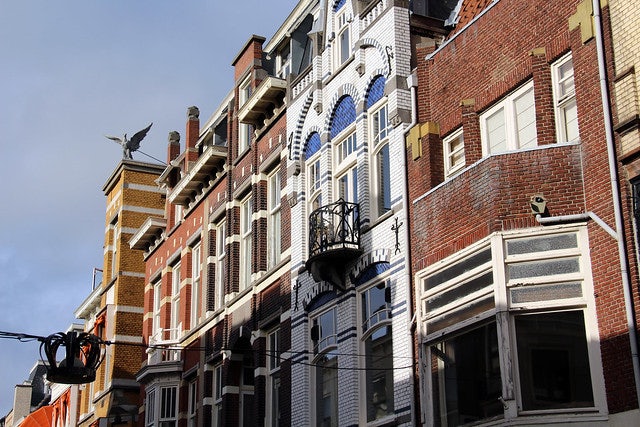 art nouveau buildings at the Noordeinde The Hague