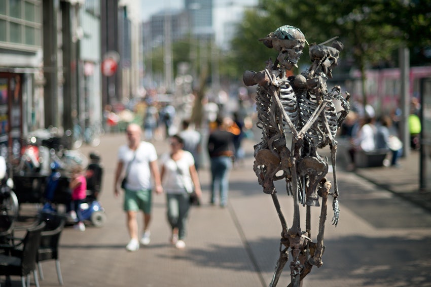 sculptures called Dutch mechanisms in The Hague