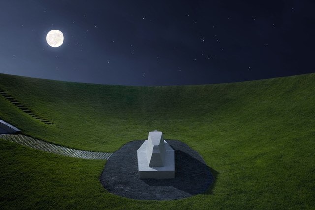 the Celestian Vault of James Turrell by night in the Hague