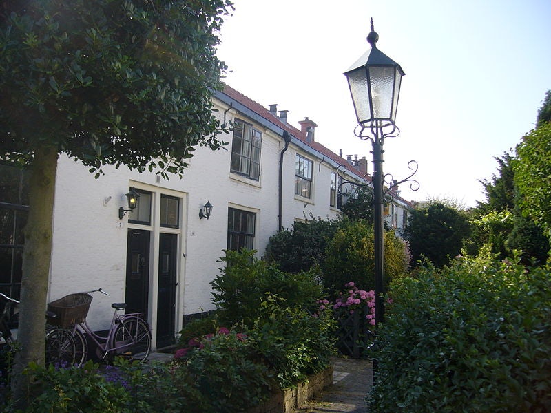 small houses and garden at Mallemolen street in The Hague