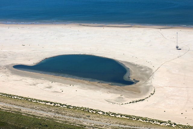artifical peninsula called the Sand Motor nearby the Hague
