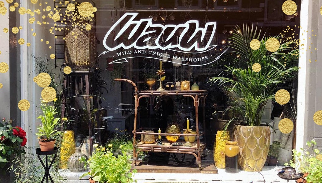 window and facade of Wauw store in The Hague