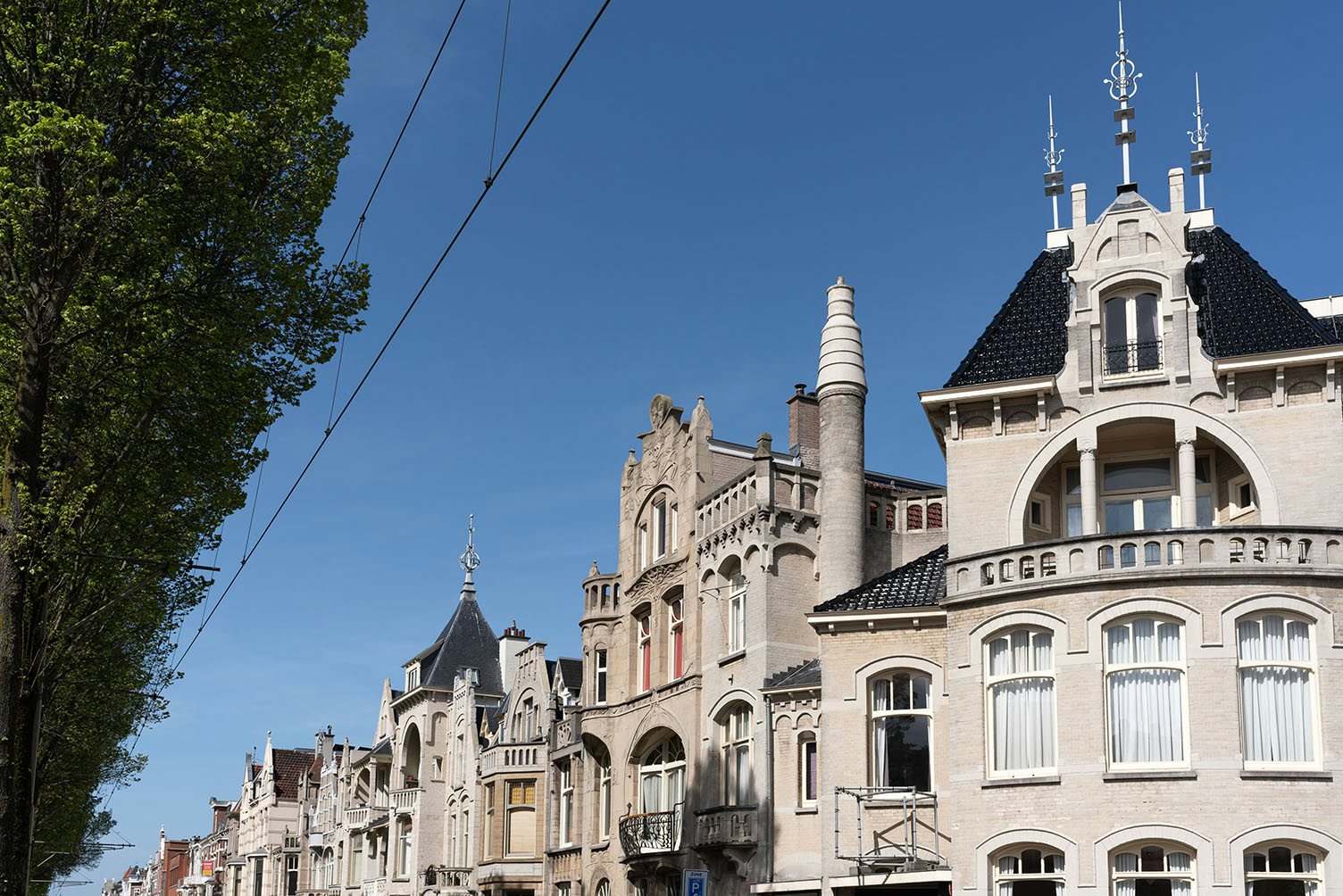 roofs of art nouveau houses in the Laan van Meerdervoort The Hague