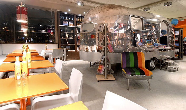 trailer inside of Cook & Book restaurant