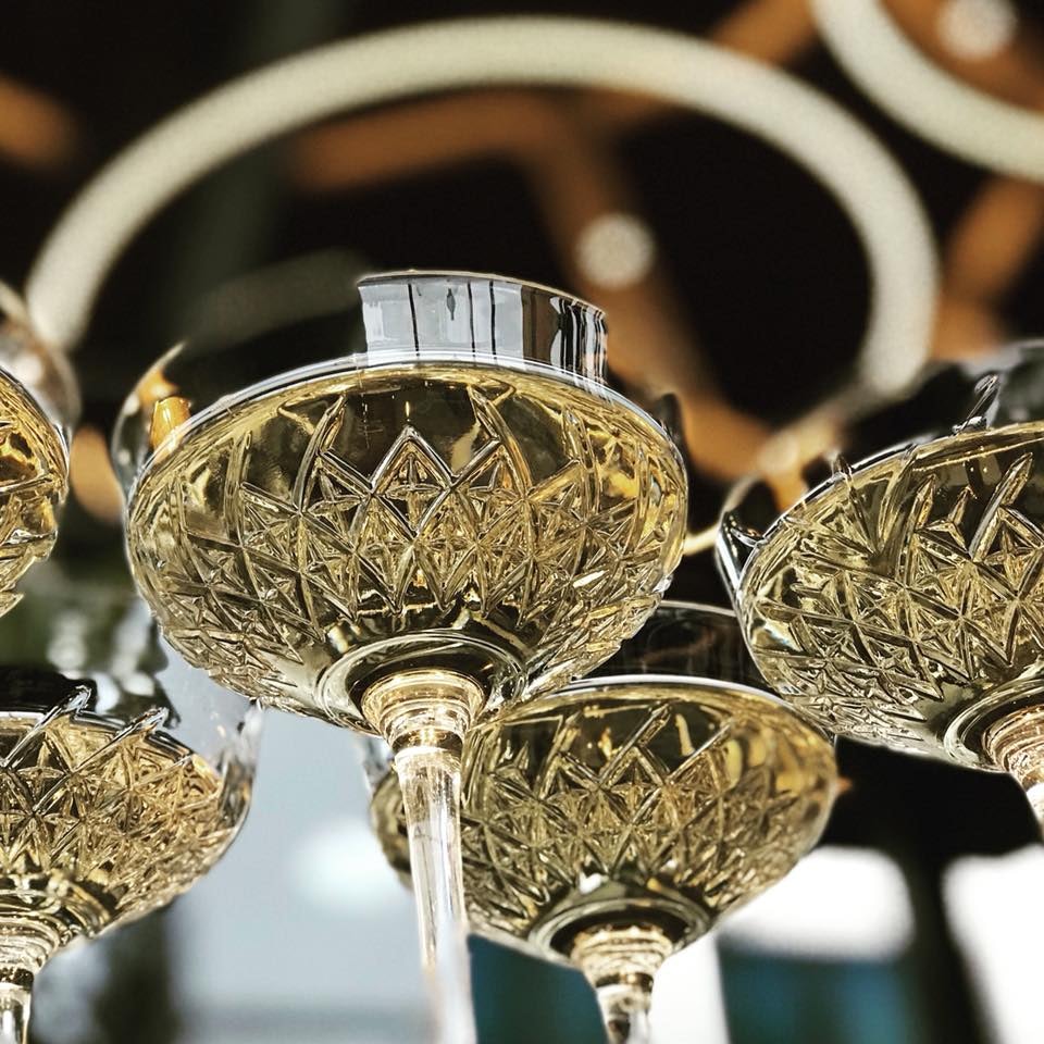 four glasses of champagne