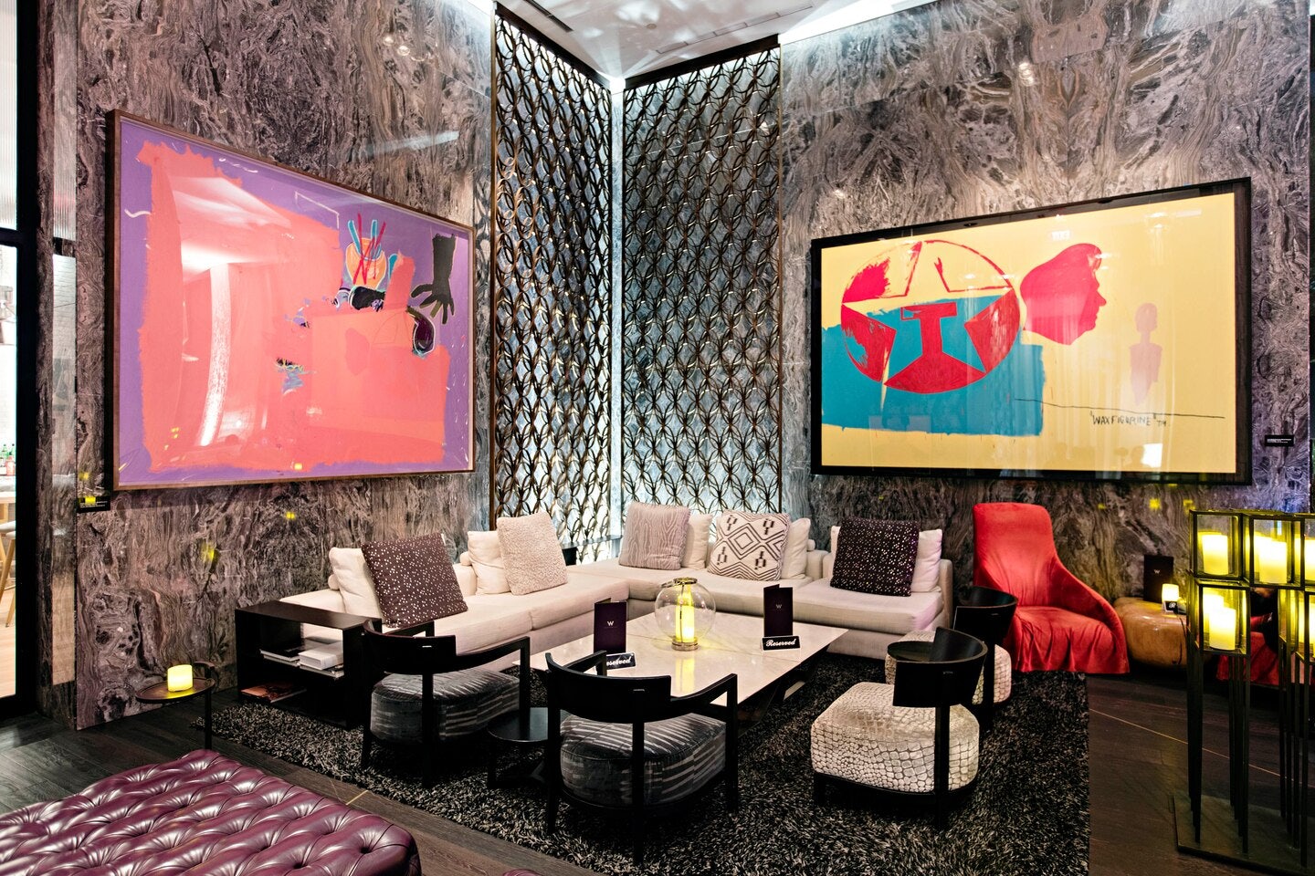 interior of bar Living Room at the W Hotel Miami
