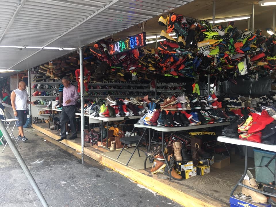 shoe stand at the Tropicana Flea Market Miami