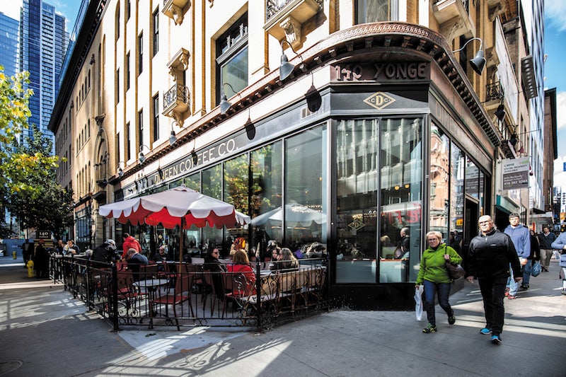 outside view of Dineen Coffee company in Toronto