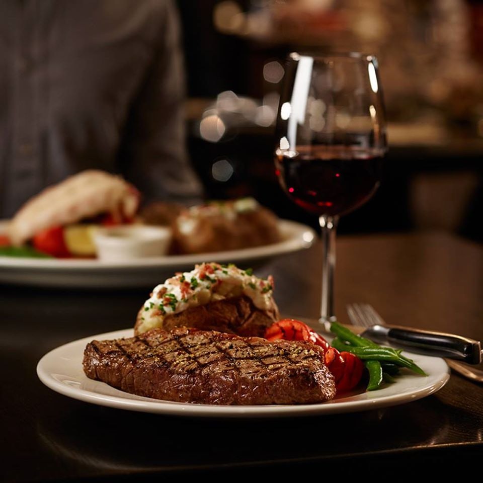 food and wine at The Keg Steakhouse + Bar