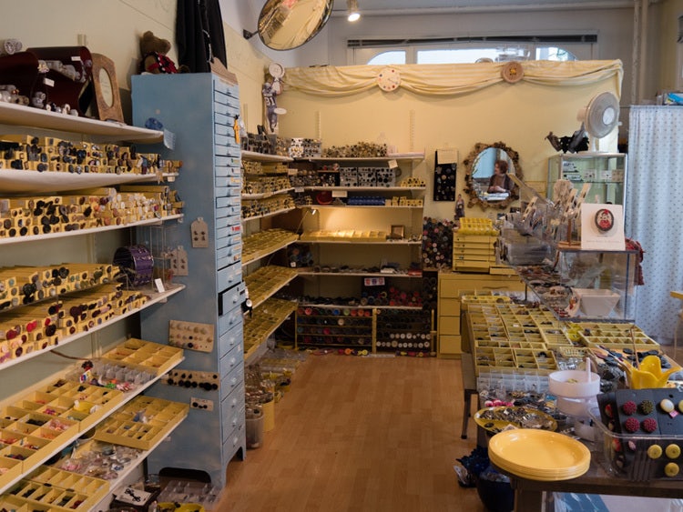 interior of bead store Button Button in Vancouver