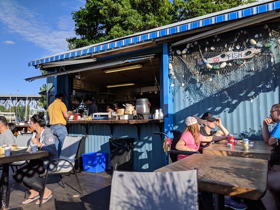 Blue shack of the Go Fish seafood bar