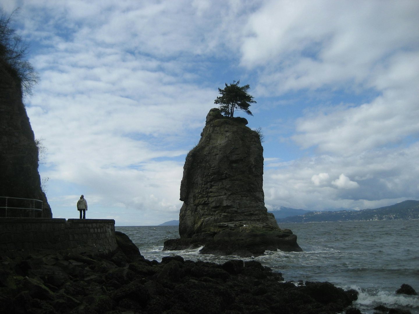 Siwash Rock by the seawall in Vancouver