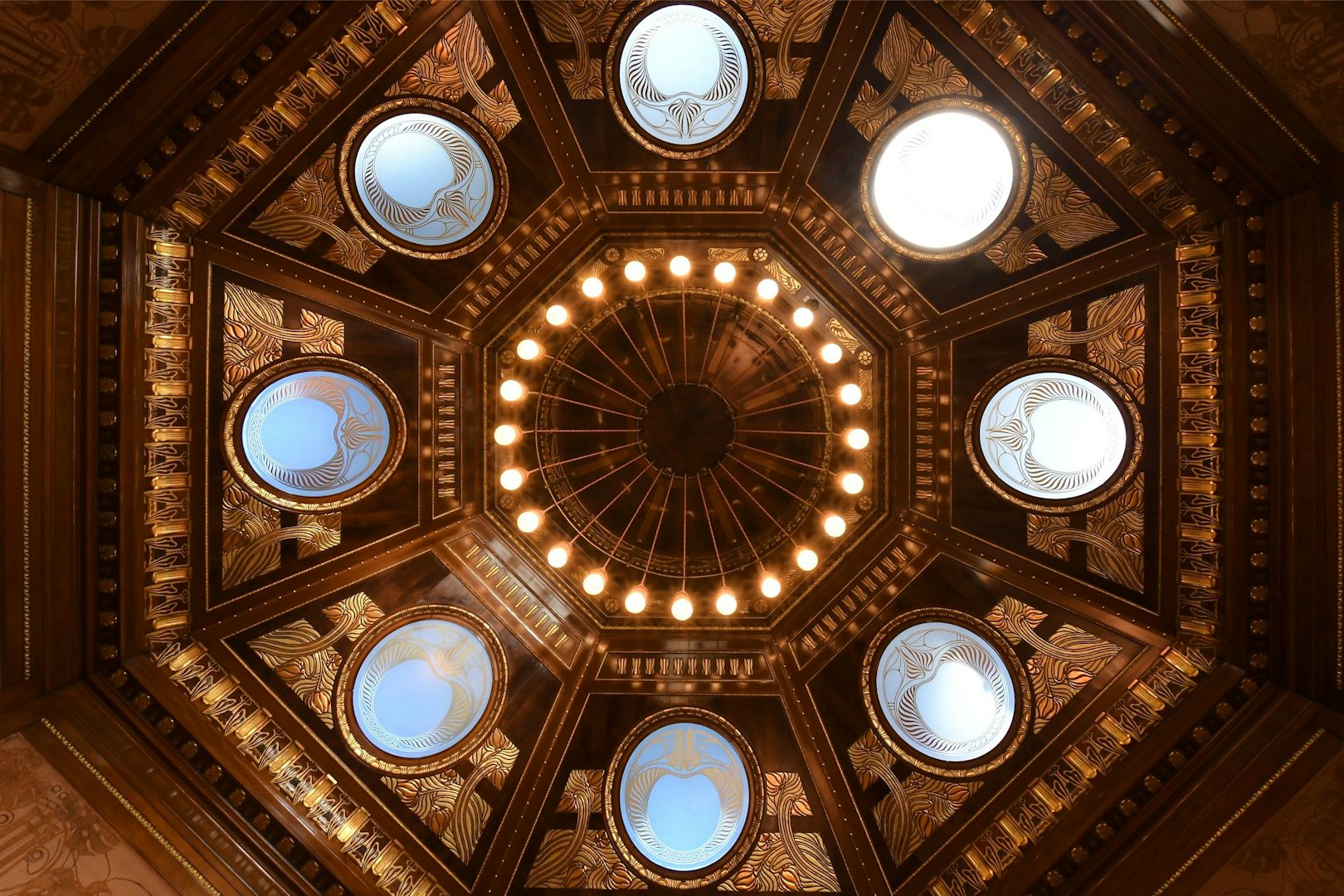 Jugendstil ceiling of the Otto Wagner Hofpavillion