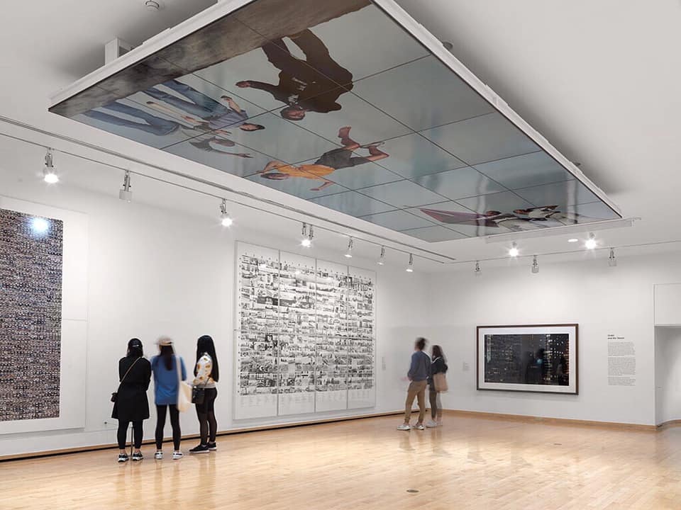 people visiting an art exhibition at the Vancouver Art Gallery