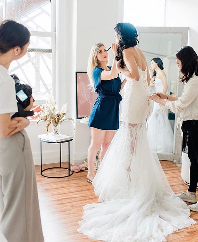 a make-up session for a bride at John Casablanca