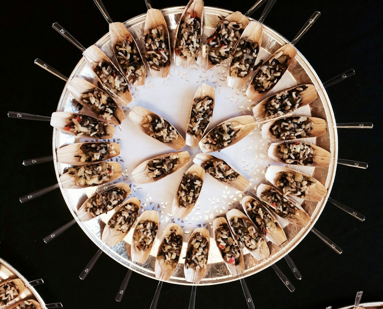 a round plate of indigenous food from Nishdish