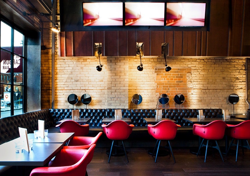 restaurant interior of The Carbon Bar in Toronto