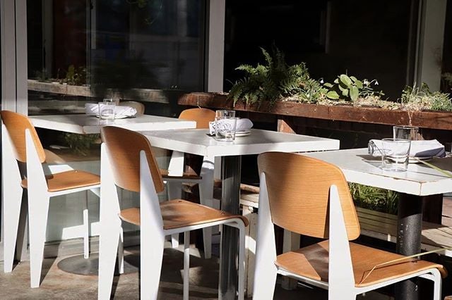 outdoor seating area of Farmer's Apprentice restaurant in Vancouver