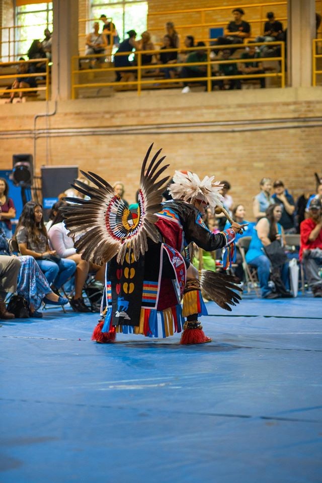 man doing a dance at the Ryerson Pow Wow