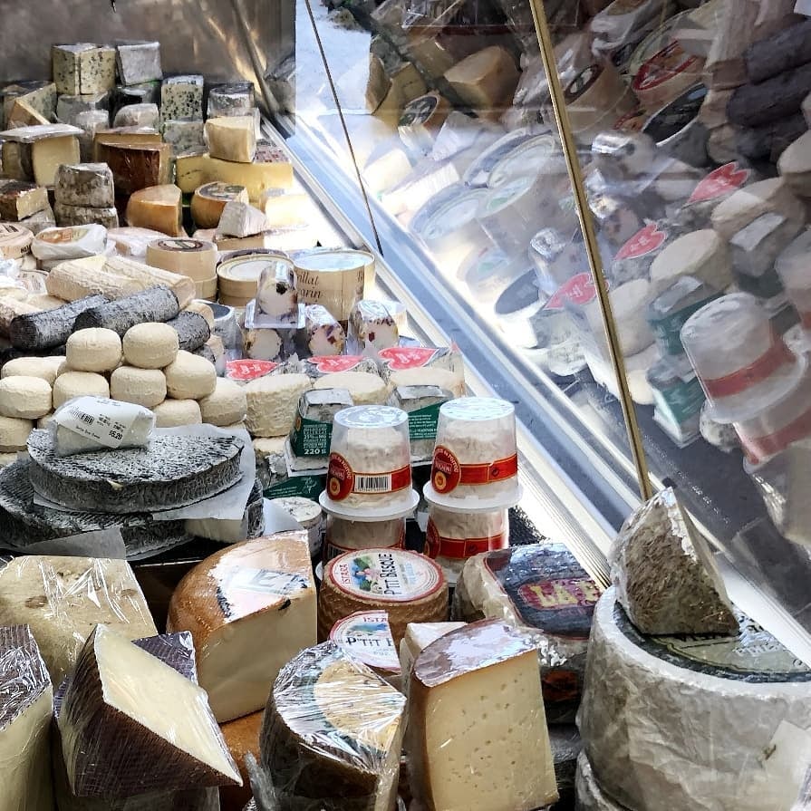 cheese displayed at Benton Brother Fine Cheese