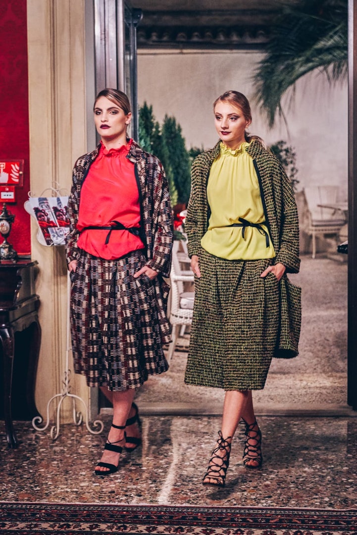 Venice - two models wearing Arnoldo Battois designs