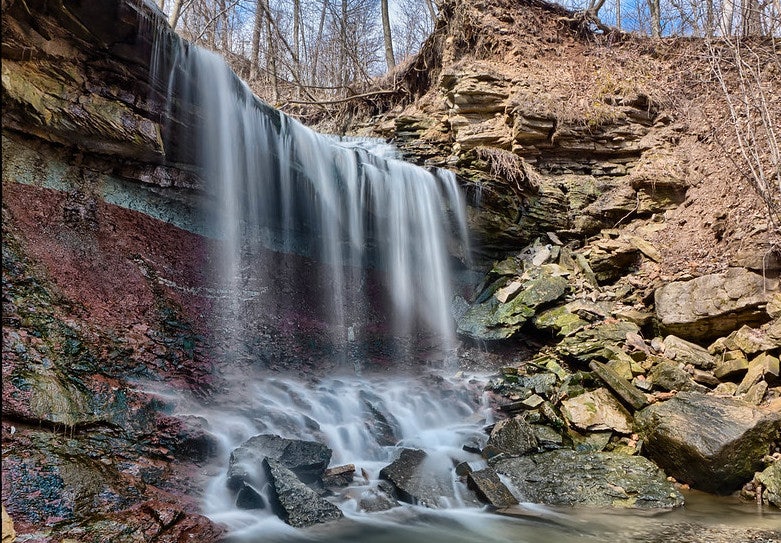 long exposure photo of the Chedoke falls in Toronto