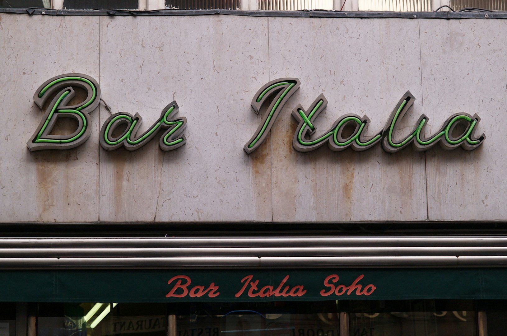 facade of Bar Italia in London