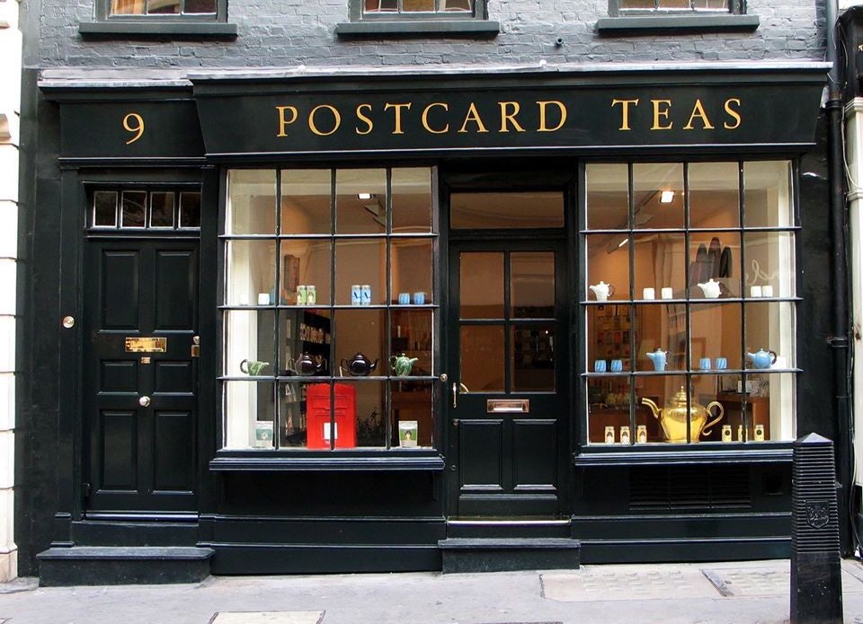 shop facade of Postcard Teas in London