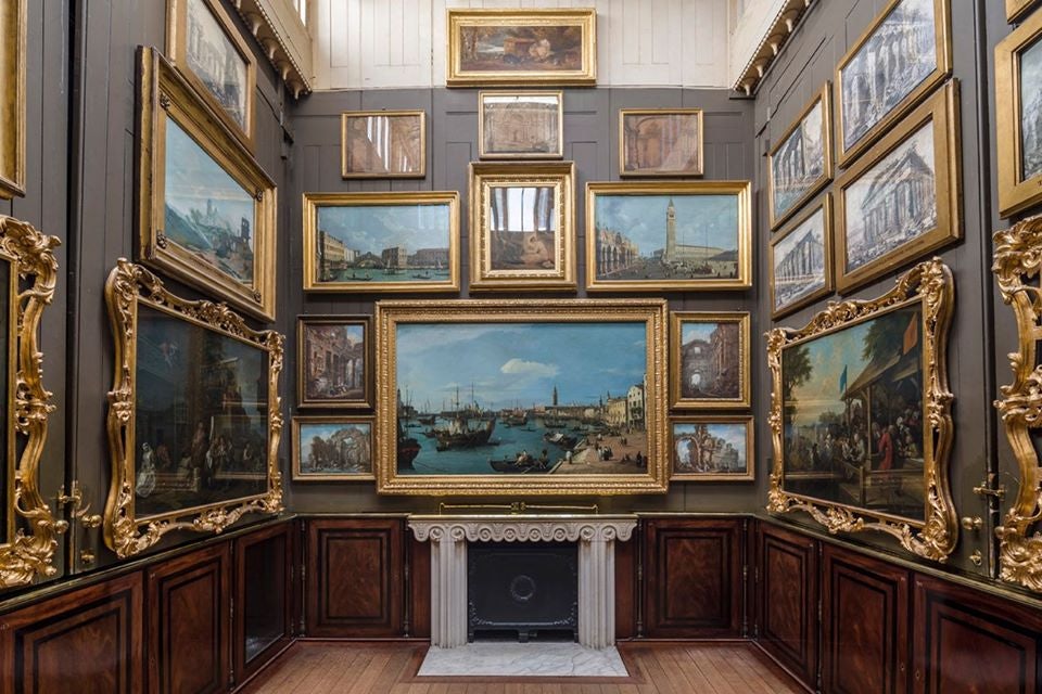 room with paintings at the Sir Joane's Museum