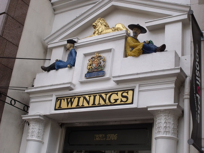 entrance of the Twinings flagship store in Covent Garden