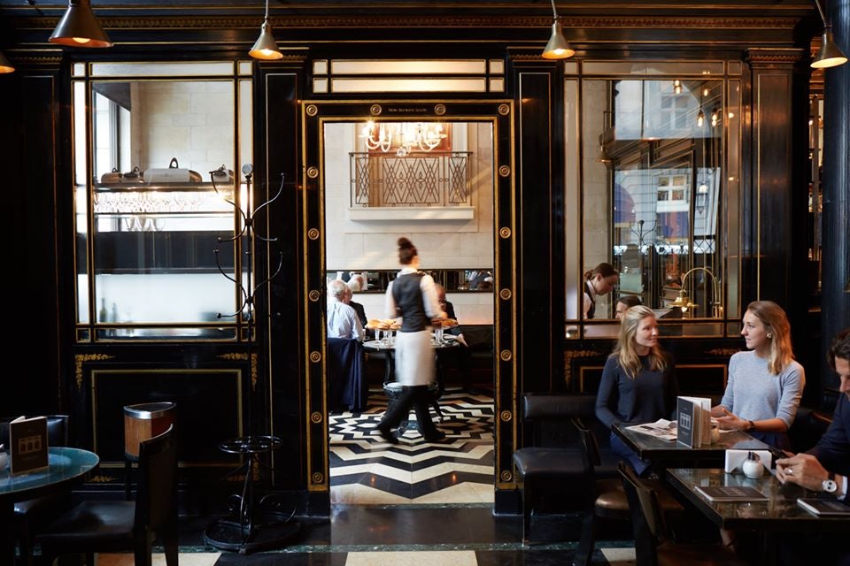 fabulous interior of the Wolseley restaurant London