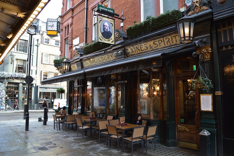 exterior of the Salisbury bar in London