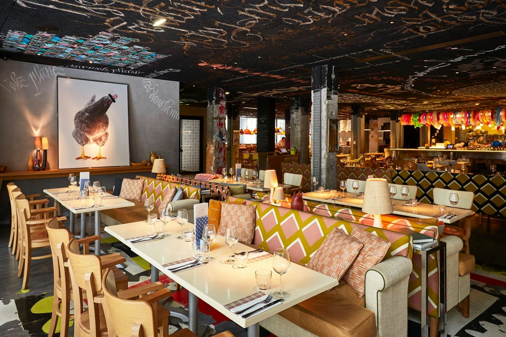interior of restaurant at Mama Shelter Paris