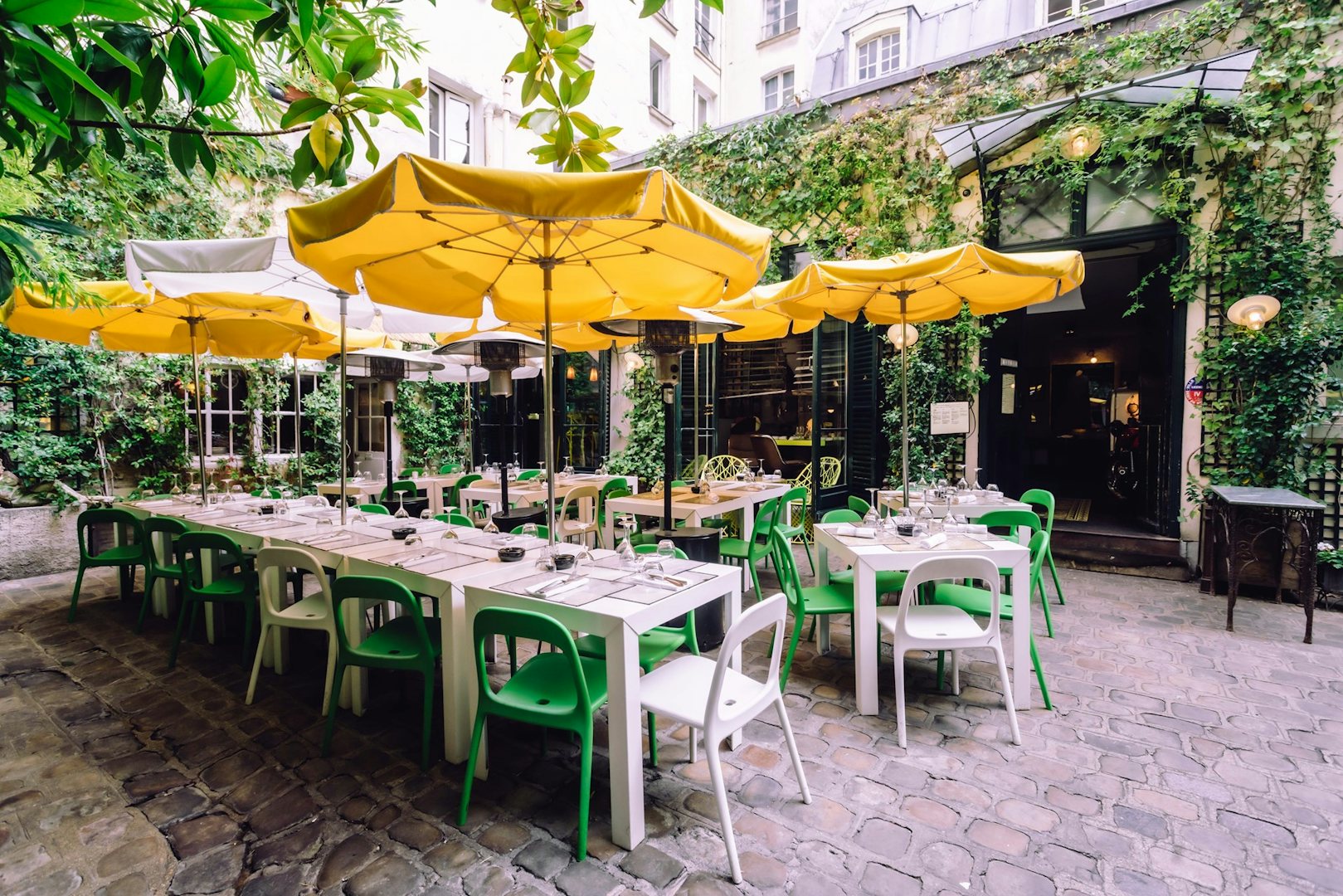 exterior terrace at Derriere Paris