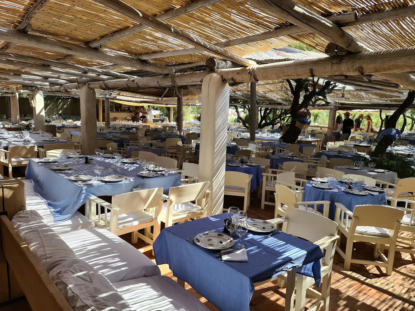 cozy outdoor area at Le Club 55 restaurant