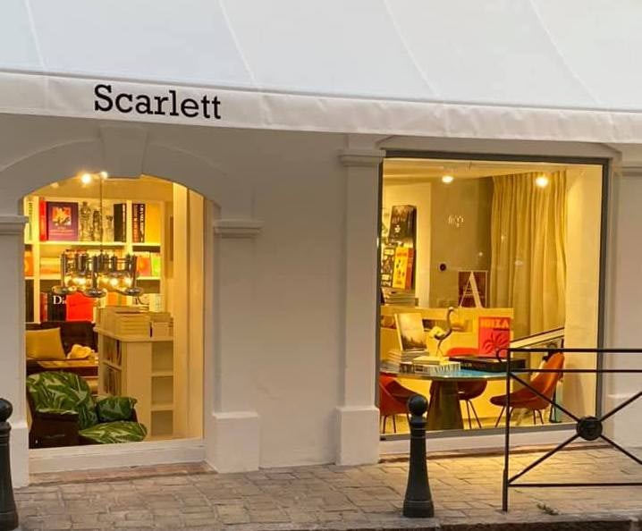 store window of Scarlett bookshop in Saint-Tropez