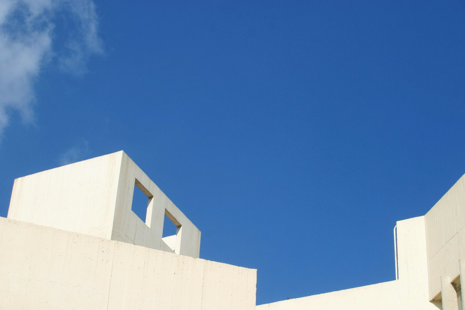 white exterior and architecture at the Fondacion Joan Miro