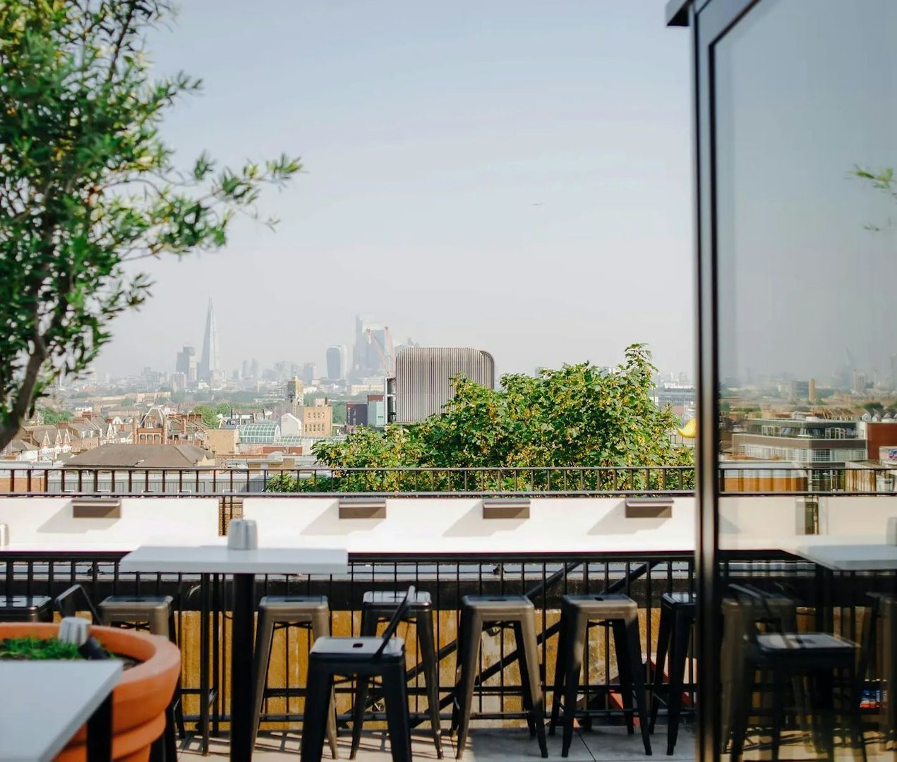 view from the terrace at Forza Wine over London city