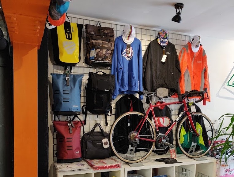 interior and products at Machine bike shop in London