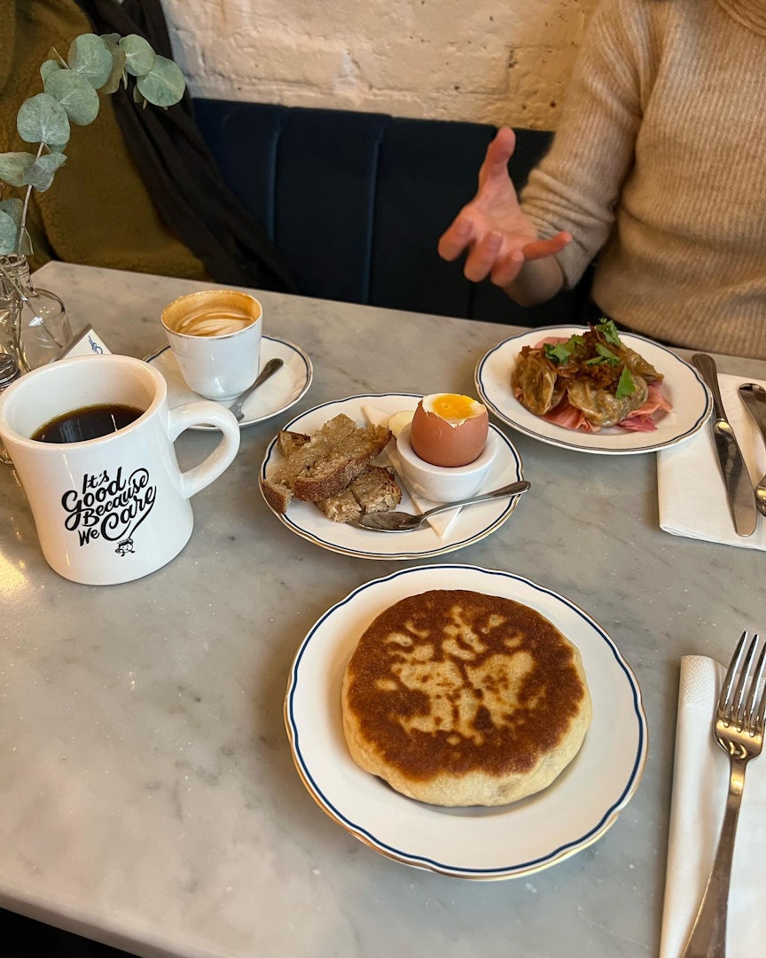 Table full of brunch dishes at Holybelly 19