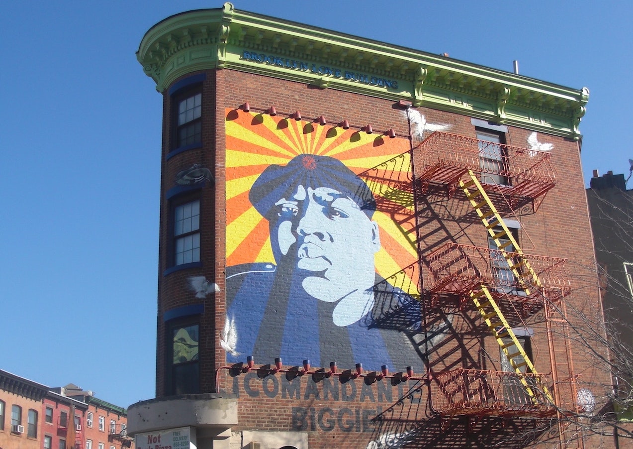 mural of Biggie Small in Brooklyn