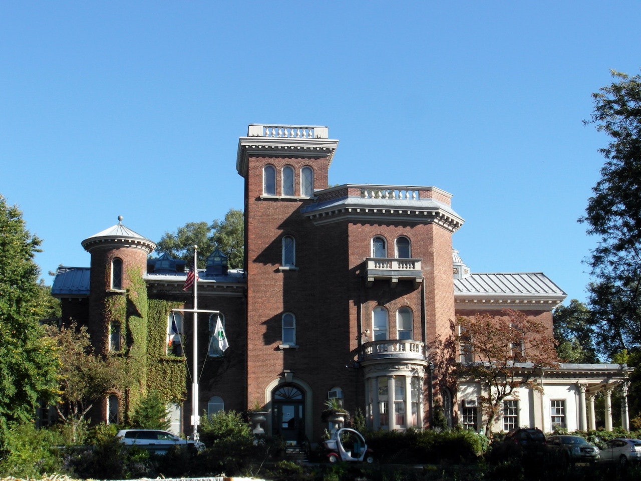 exterior of the magnificent Litchfield Villa in Prospect Park