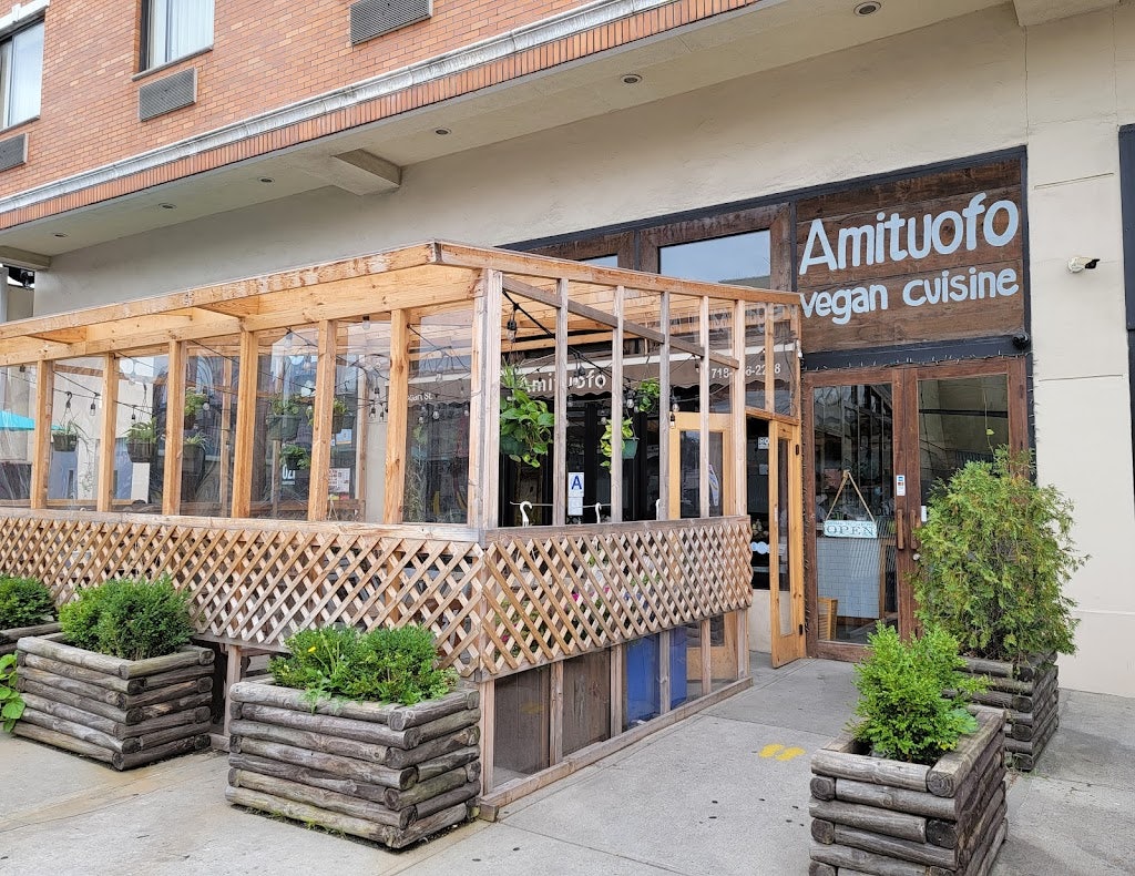 outdoor seating area at Amituofo Vegan Cuisine