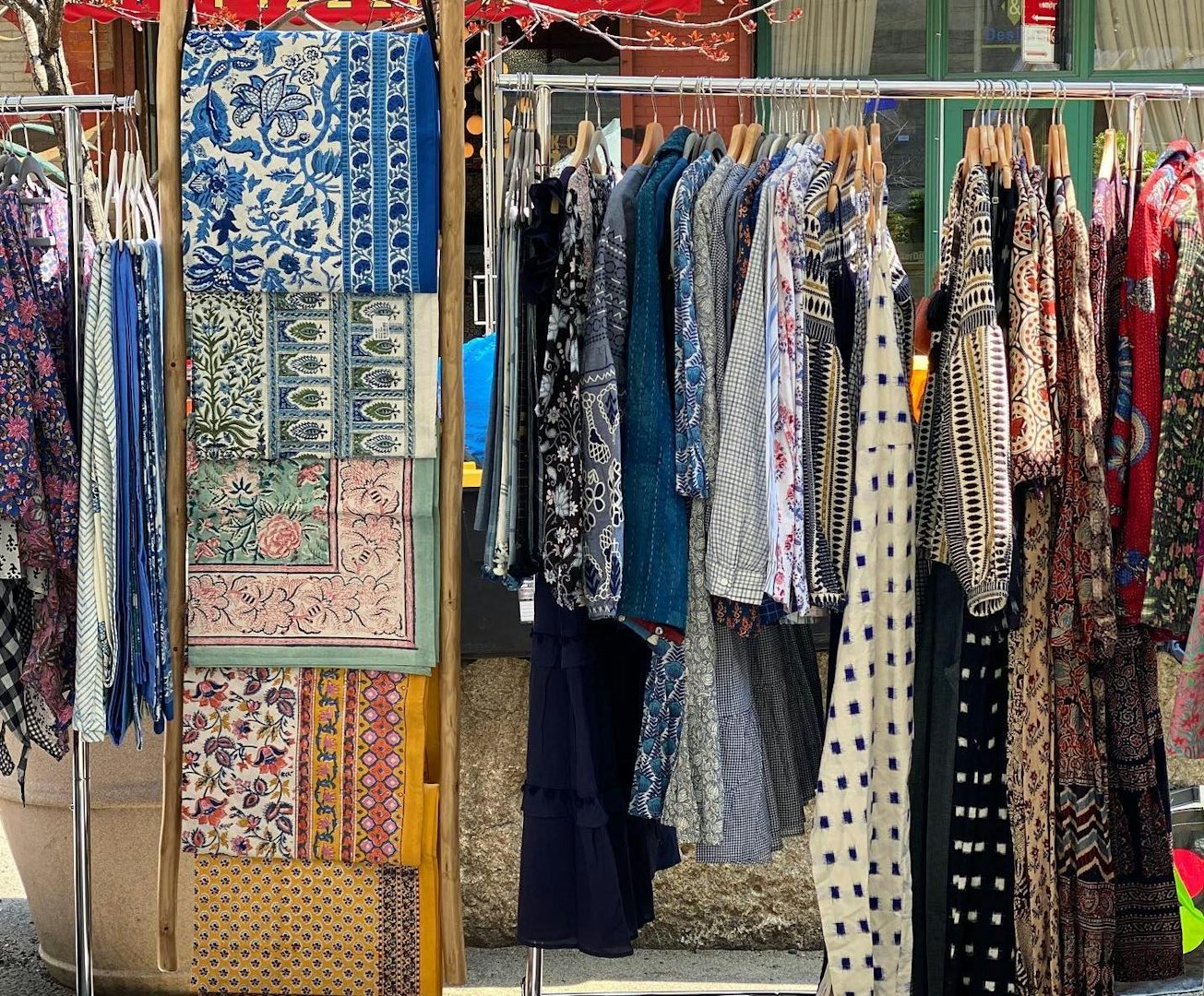 colourful clothes at the Brooklyn Flea market