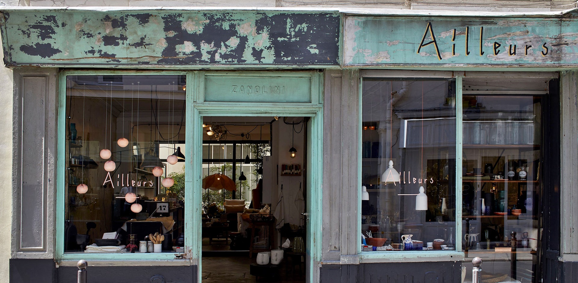 Shopfront of Ailleurs boutique in Paris