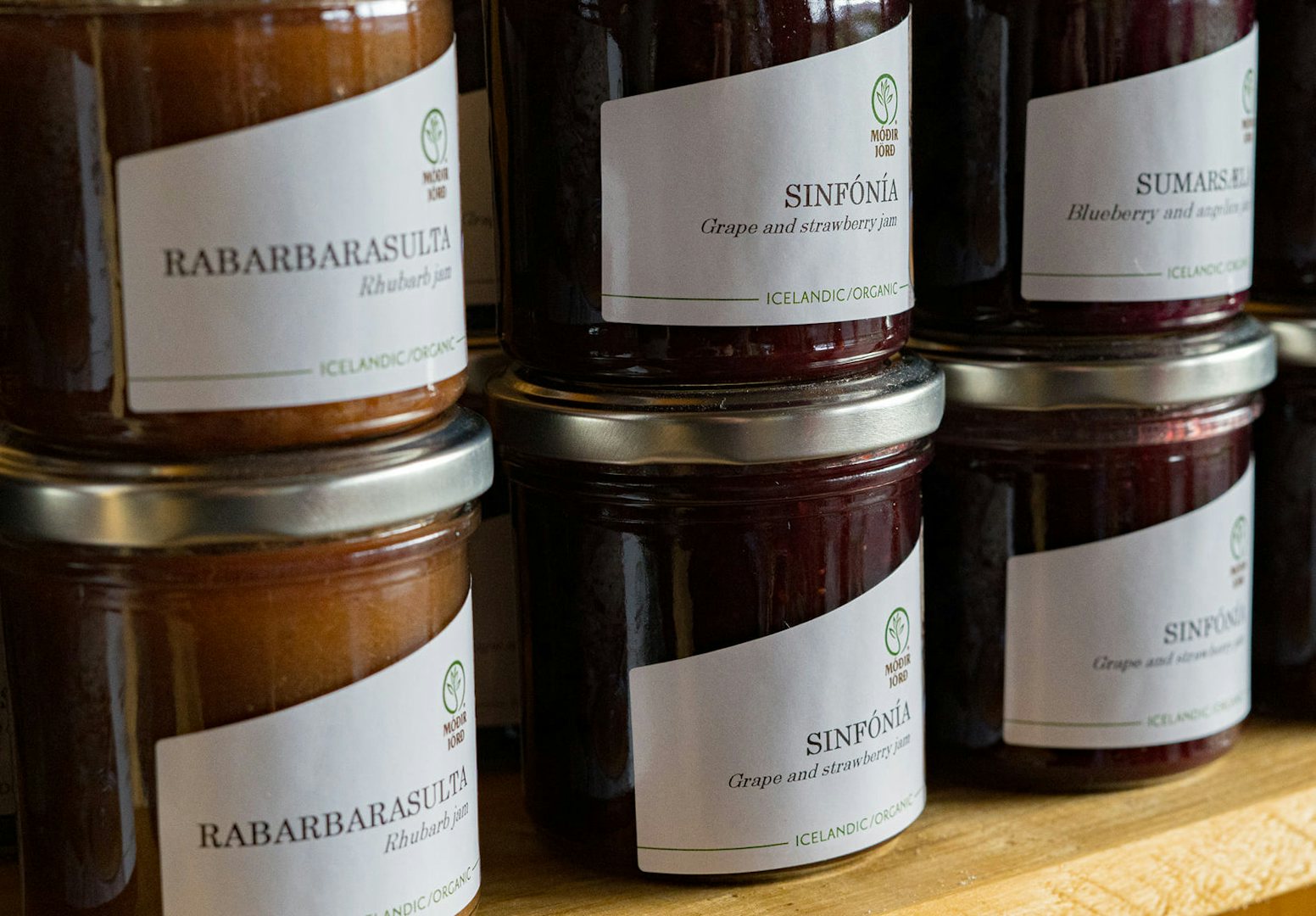 home-made jams with berries from Móðir Jörð