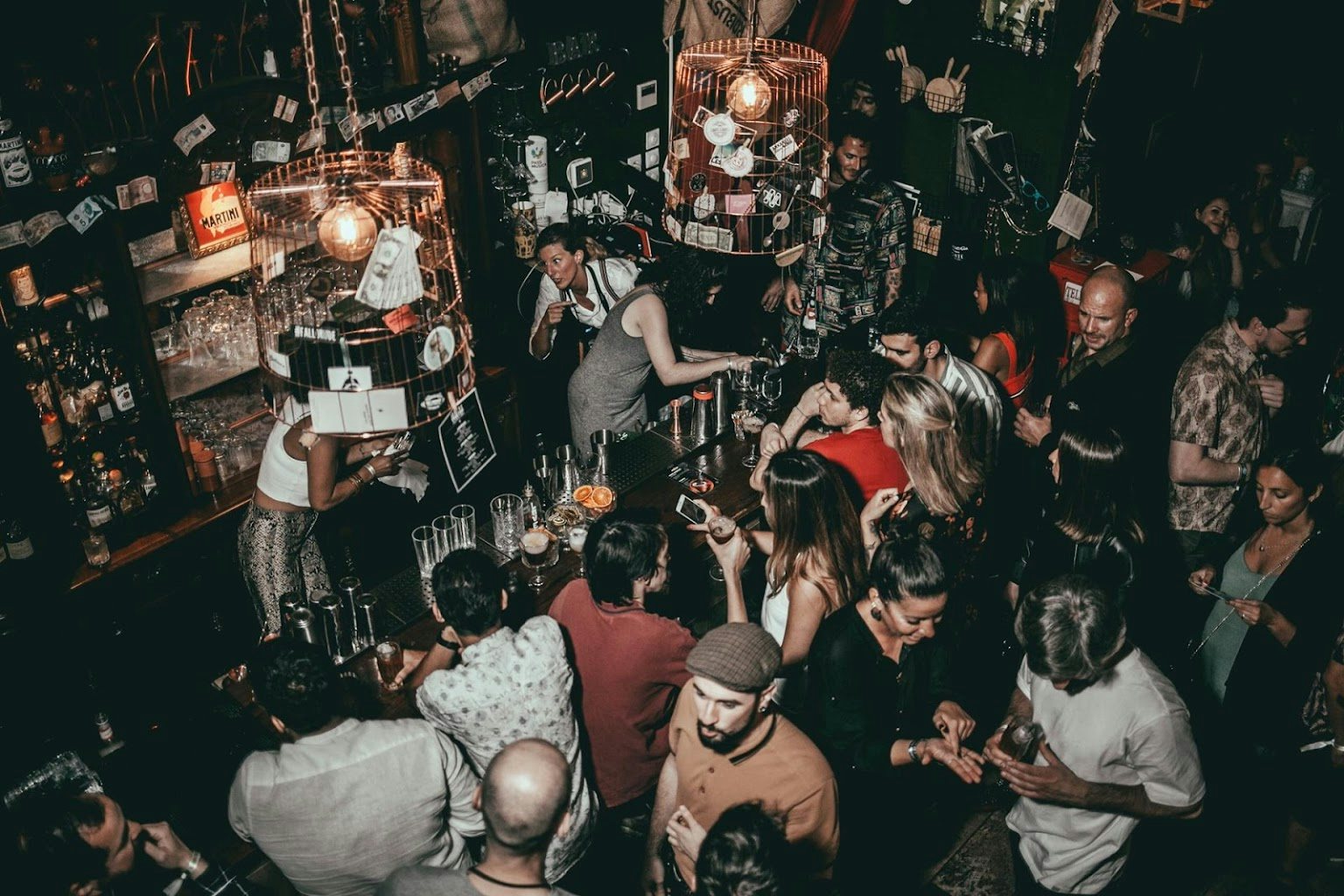 people having drinks at Café Klandestino in Lisbon