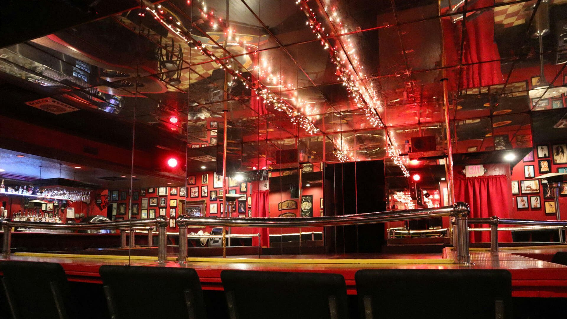 Dance floor at Los Angeles strip club Jumbo's Clown Room