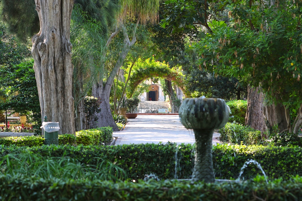 palatial garden at the San Anton Palace in Malta